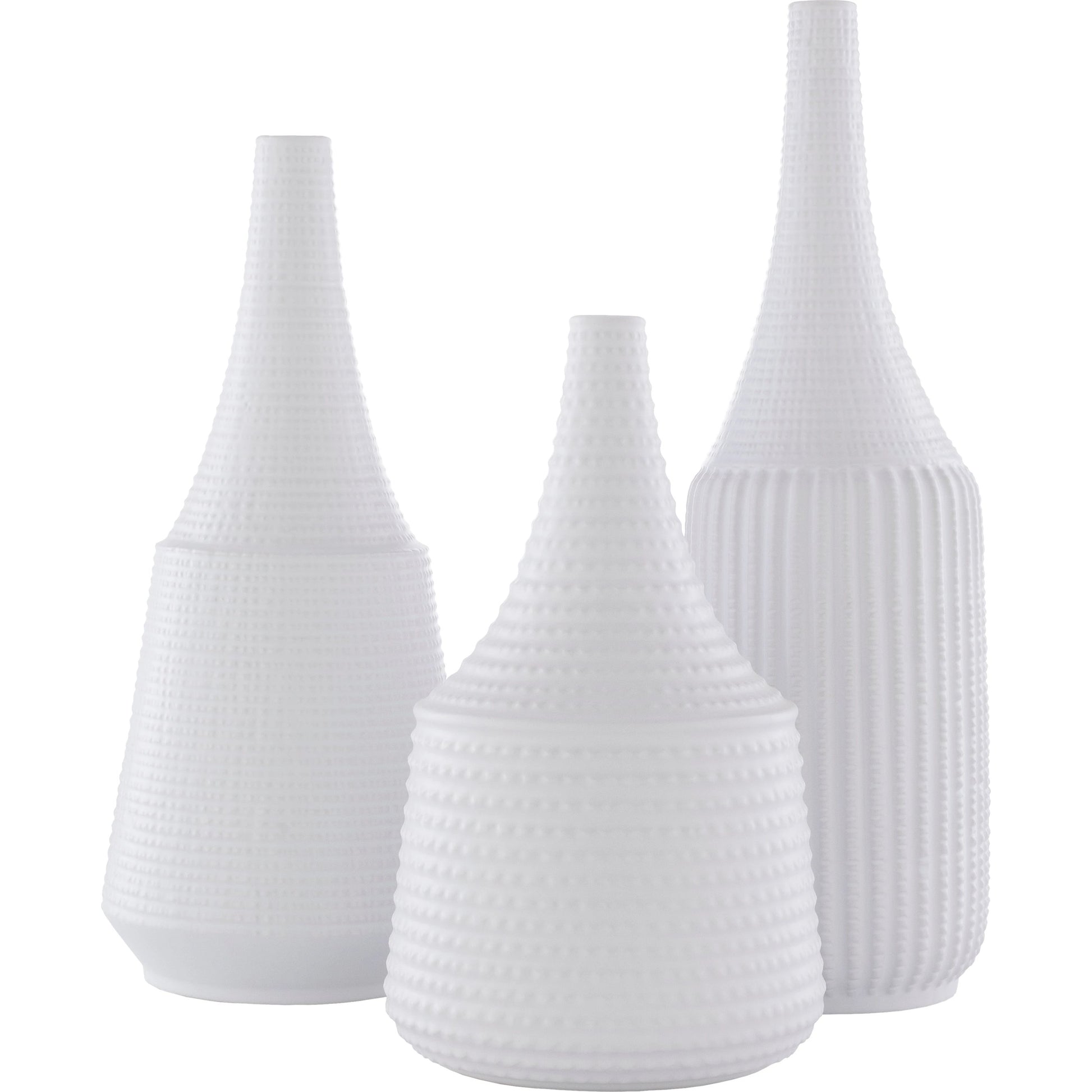 Ikon - 24676 (Set of 3) by Surya in white and glazed. Made from ceramic in a unique style.