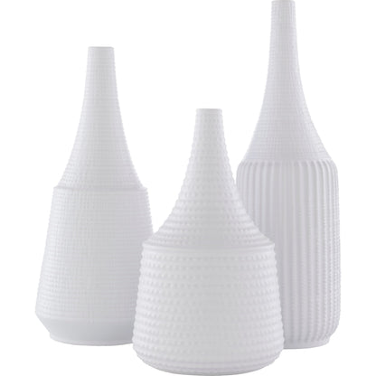 Ikon - 24676 (Set of 3) by Surya in white and glazed. Made from ceramic in a unique style.