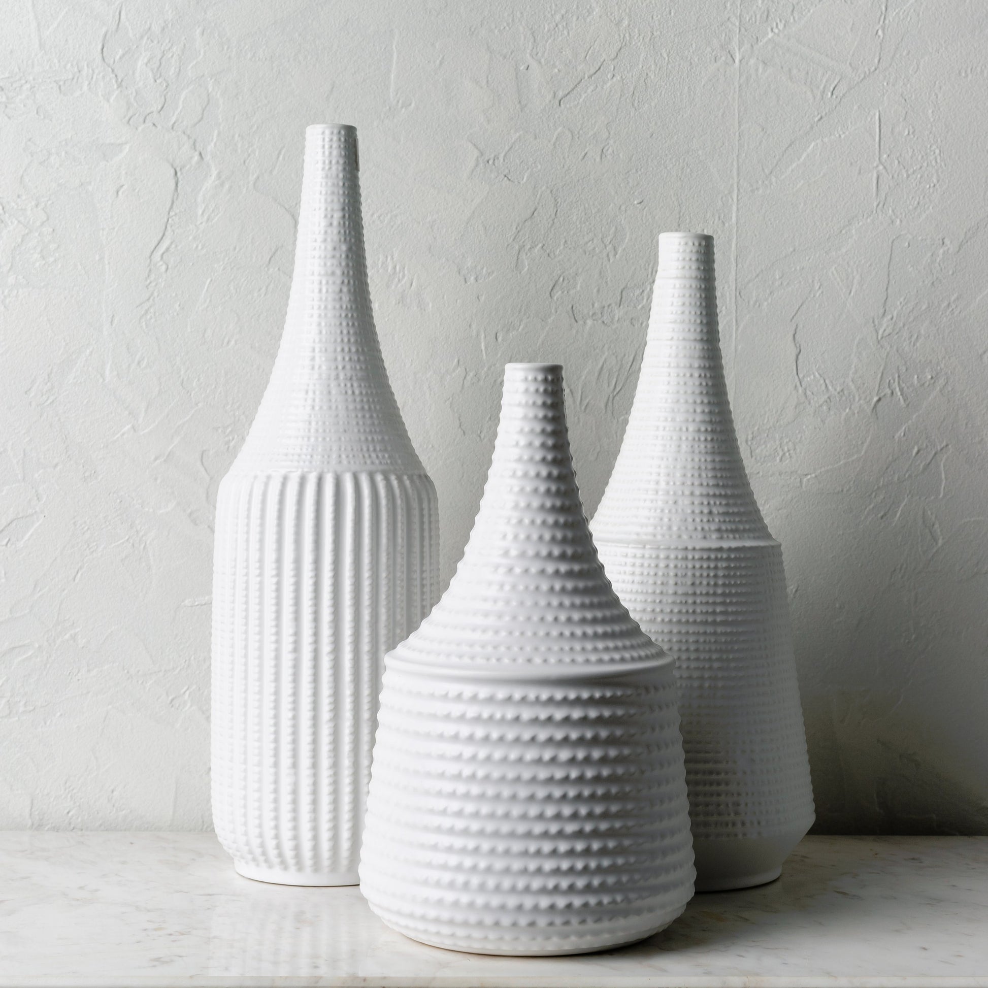 Ikon - 24676 (Set of 3) by Surya in white and glazed. Made from ceramic in a unique style.