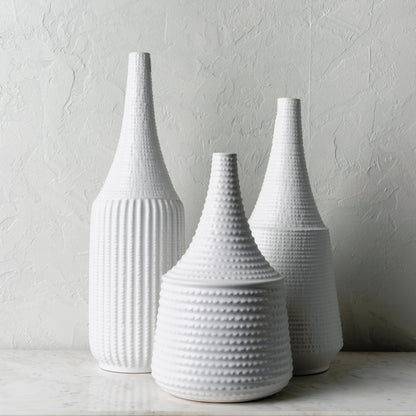 Ikon - 24676 (Set of 3) by Surya in white and glazed. Made from ceramic in a unique style.