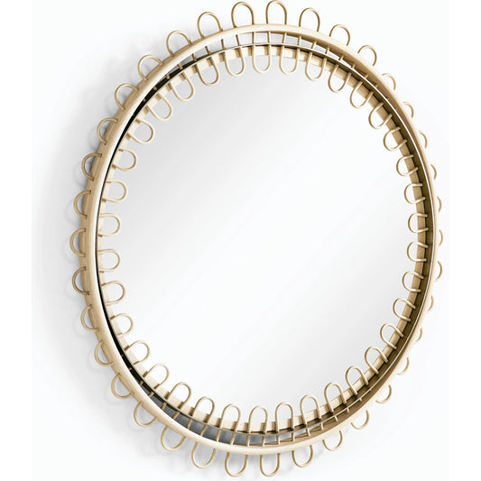 Water Vorticity Oval Rattan Mirror by Jonathan Charles in rattan. Made from rattan in a unique style.