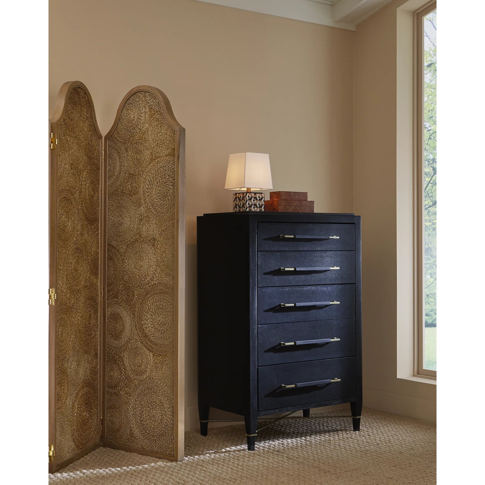 Verona Five-Drawer Chest by Currey and Company. Made from unique in a traditional style.