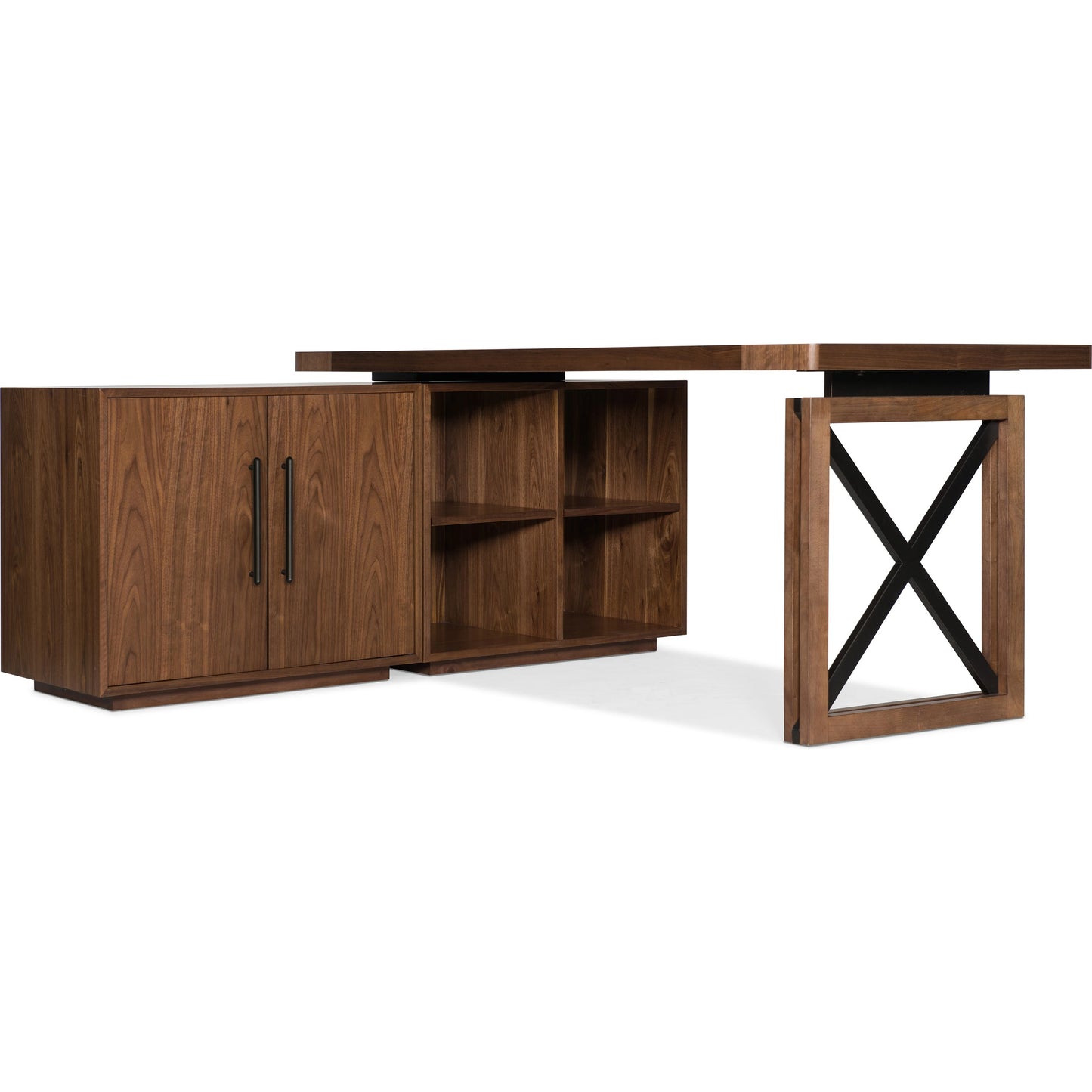 009 SI-1748850 | Additional Silo | Elon Bunching Bookcase by Hooker Furniture in walnut. Made from flat cut walnut veneers in a traditional style.
