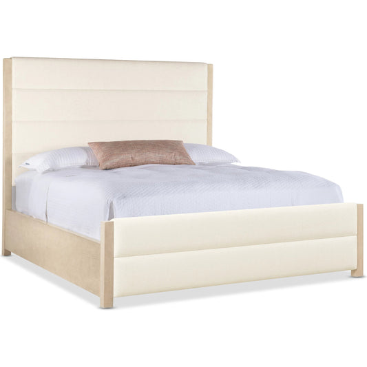 Westwood Upholstered Bed by Hooker Furniture in trendy snow and polished limestone. Made from oak veneers, fabric in a unique style.