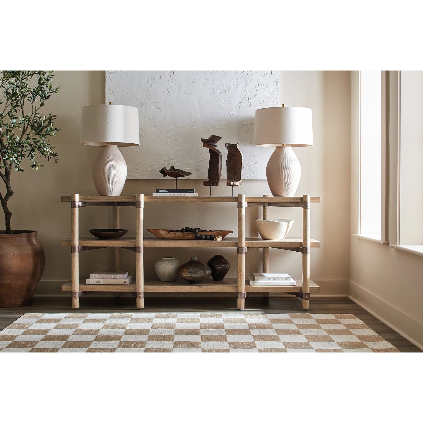 006 SI-2250712 | Lifestyle | Vineyard Row Console by Hooker Furniture in light wood and sonoma. Made from unique in a transitional style.