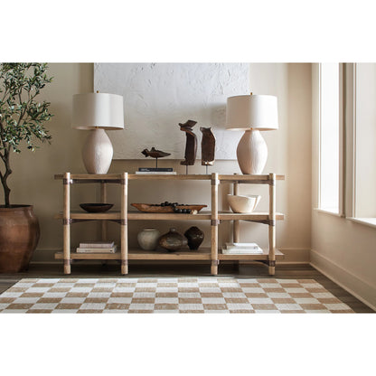 Vineyard Row Console by Hooker Furniture in light wood and sonoma. Made from unique in a transitional style.