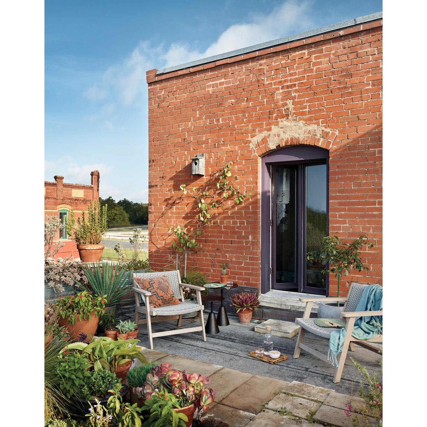011 S-258320 | Lifestyle | Frisco End Tables (Set of 2) by Four Hands in antique rust. Made from aluminum, engineered hardwood in a modern style.