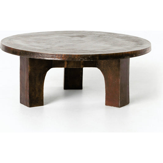 Cruz Coffee Table by Four Hands in antique rust. Made from aluminum in a eclectic & global style.
