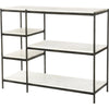Hammered Gray W, Clear Powder Coat, Polished White Marble
