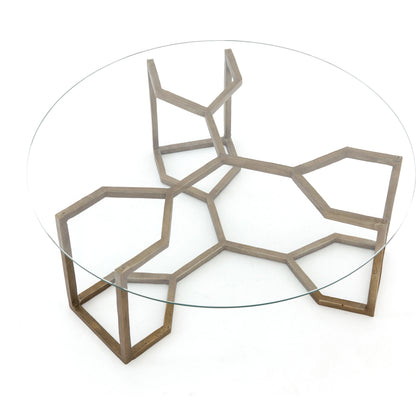 Naomi Coffee Table by Four Hands in raw brass, polished white marble. Made from solid marble, aluminum, engineered hardwood in a modern style.