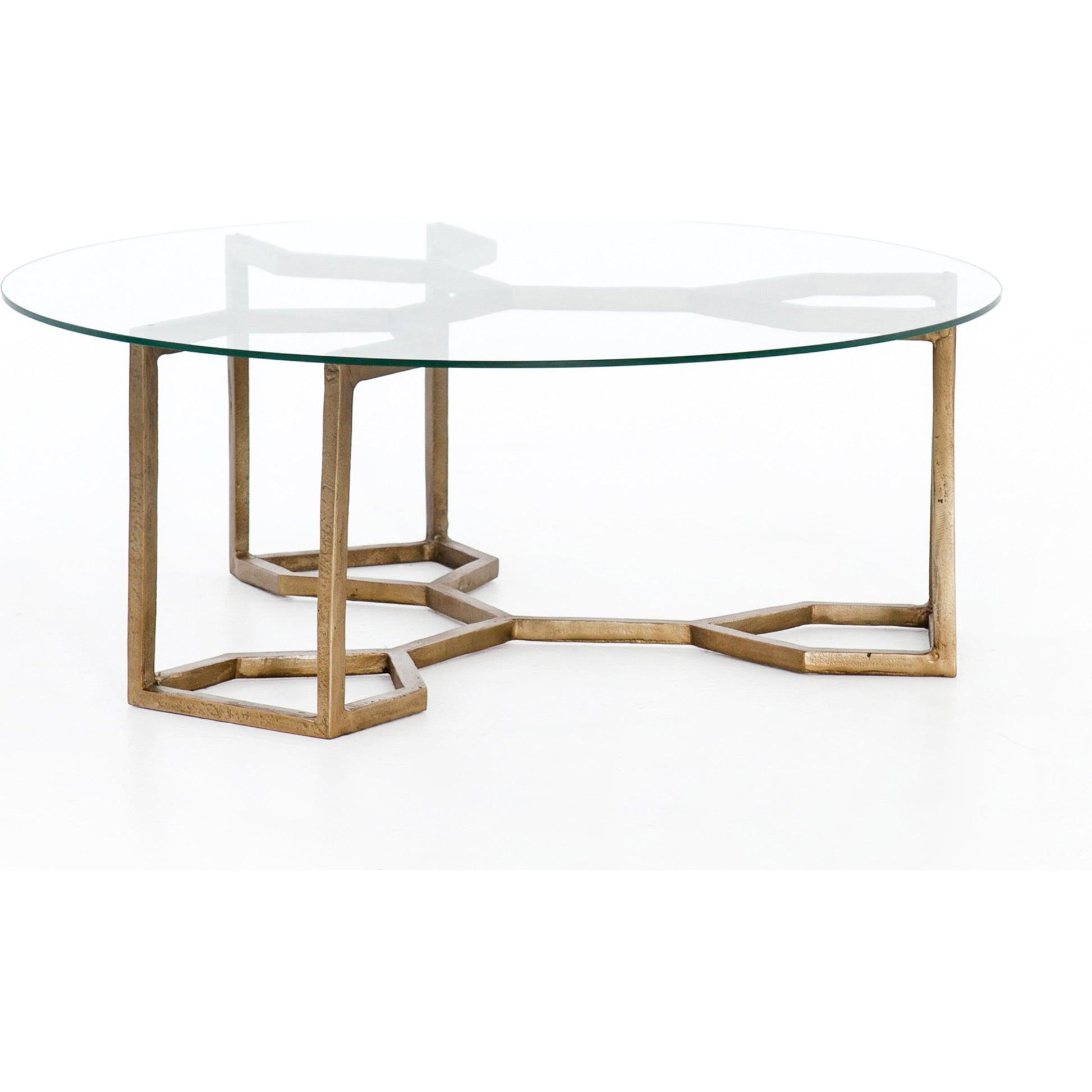 Naomi Coffee Table by Four Hands in raw brass, polished white marble. Made from solid marble, aluminum, engineered hardwood in a modern style.