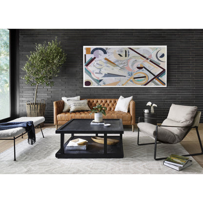 Trello Drum End Table by Four Hands in textured brass. Made from aluminum in a modern style.