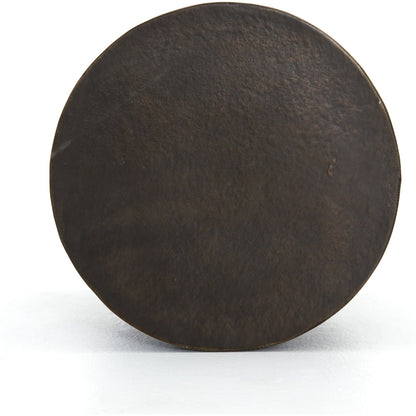 Trello Drum End Table by Four Hands in textured brass. Made from aluminum in a modern style.