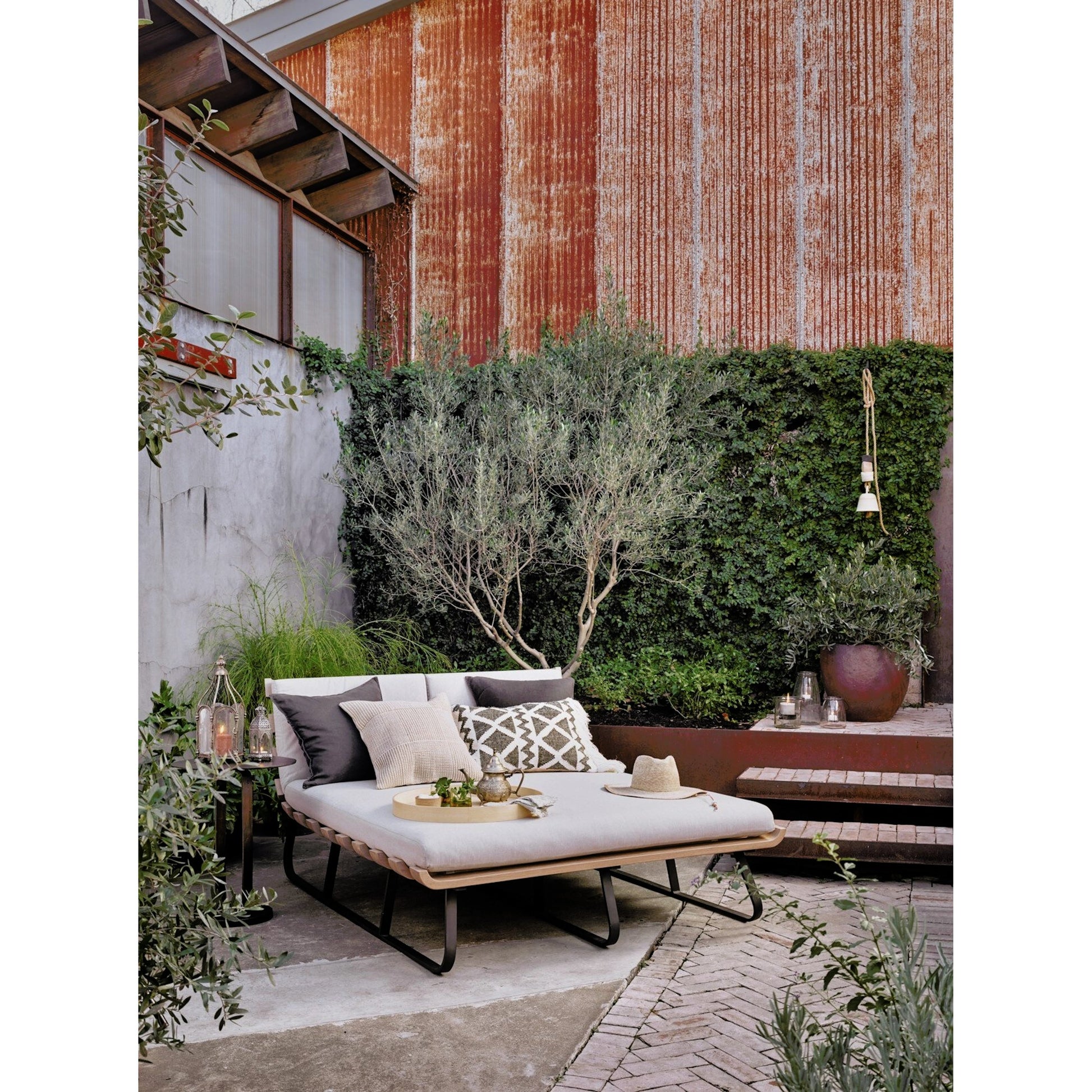 Douglas End Table by Four Hands. Made from aluminum, engineered hardwood in a modern style.