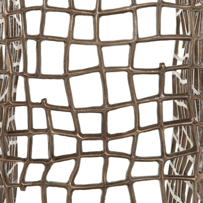 Zander Bench by Four Hands in aged bronze. Made from aluminum in a coastal style.