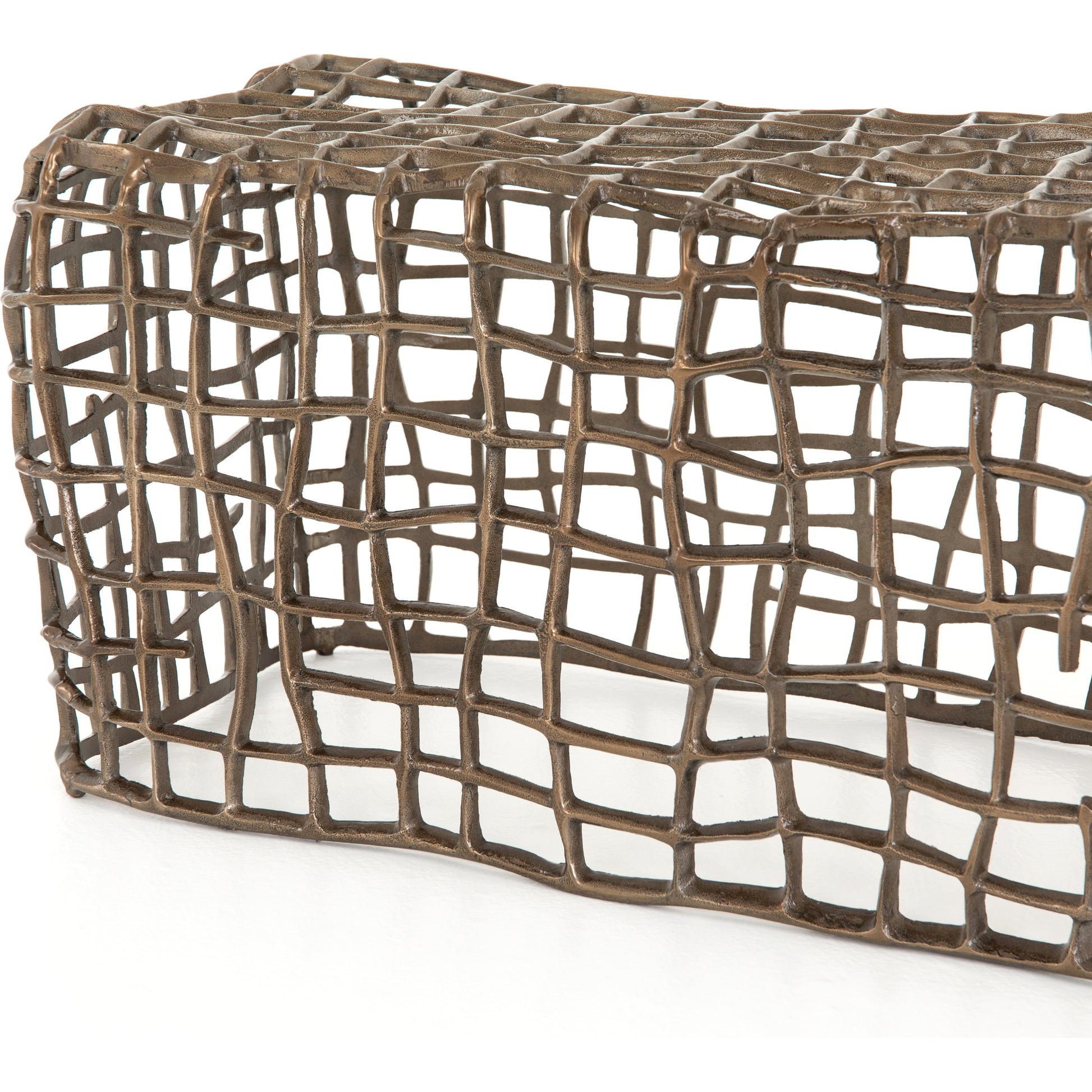 Zander Bench by Four Hands in aged bronze. Made from aluminum in a coastal style.