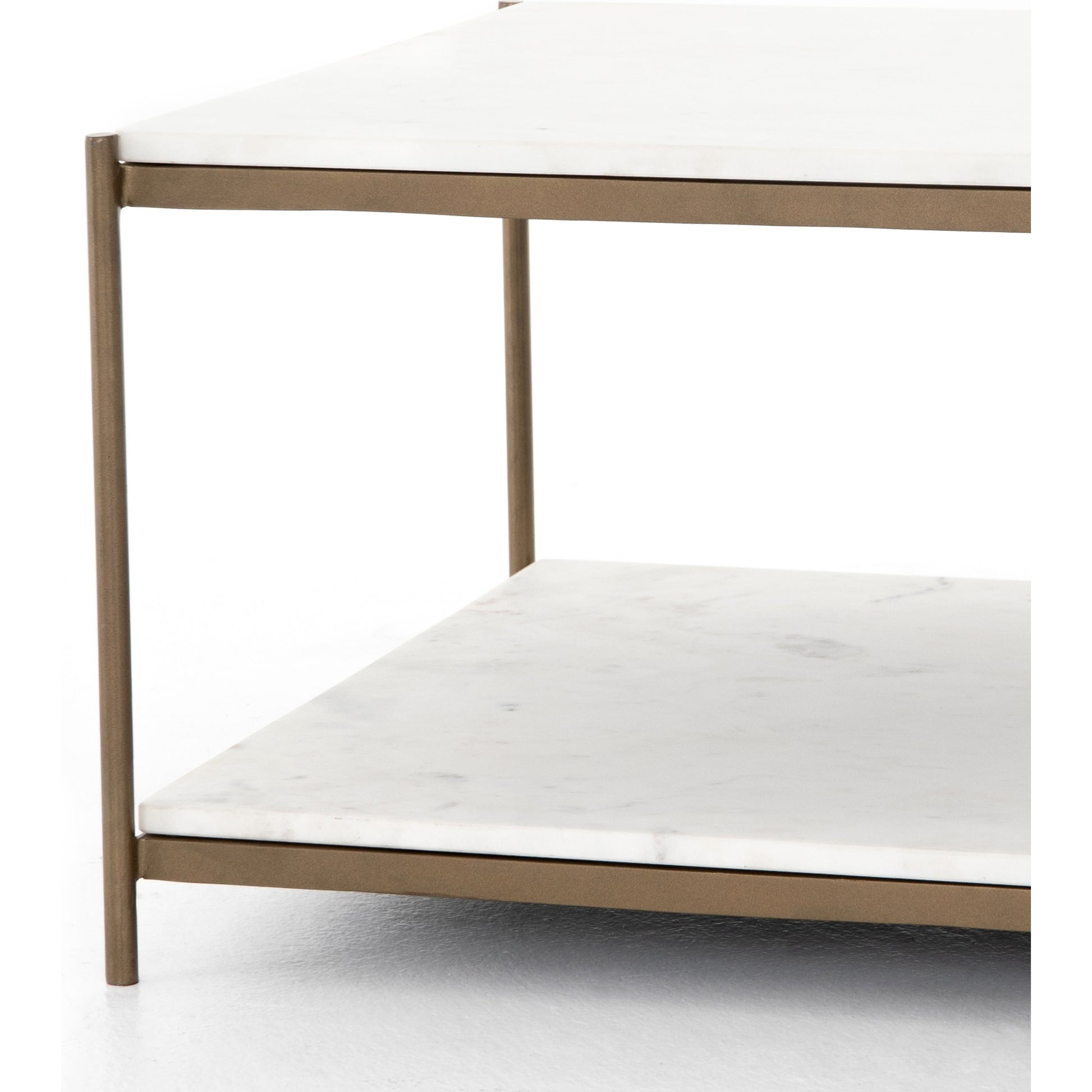Felix Bunching Table by Four Hands in hammered grey w/clear powder coat, polished white marble and hammered gray, polished white marble. Made from solid marble, iron in a modern style.