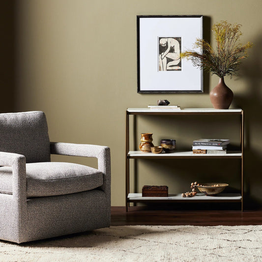 Felix Console Table by Four Hands. Made from solid marble, iron in a modern style.