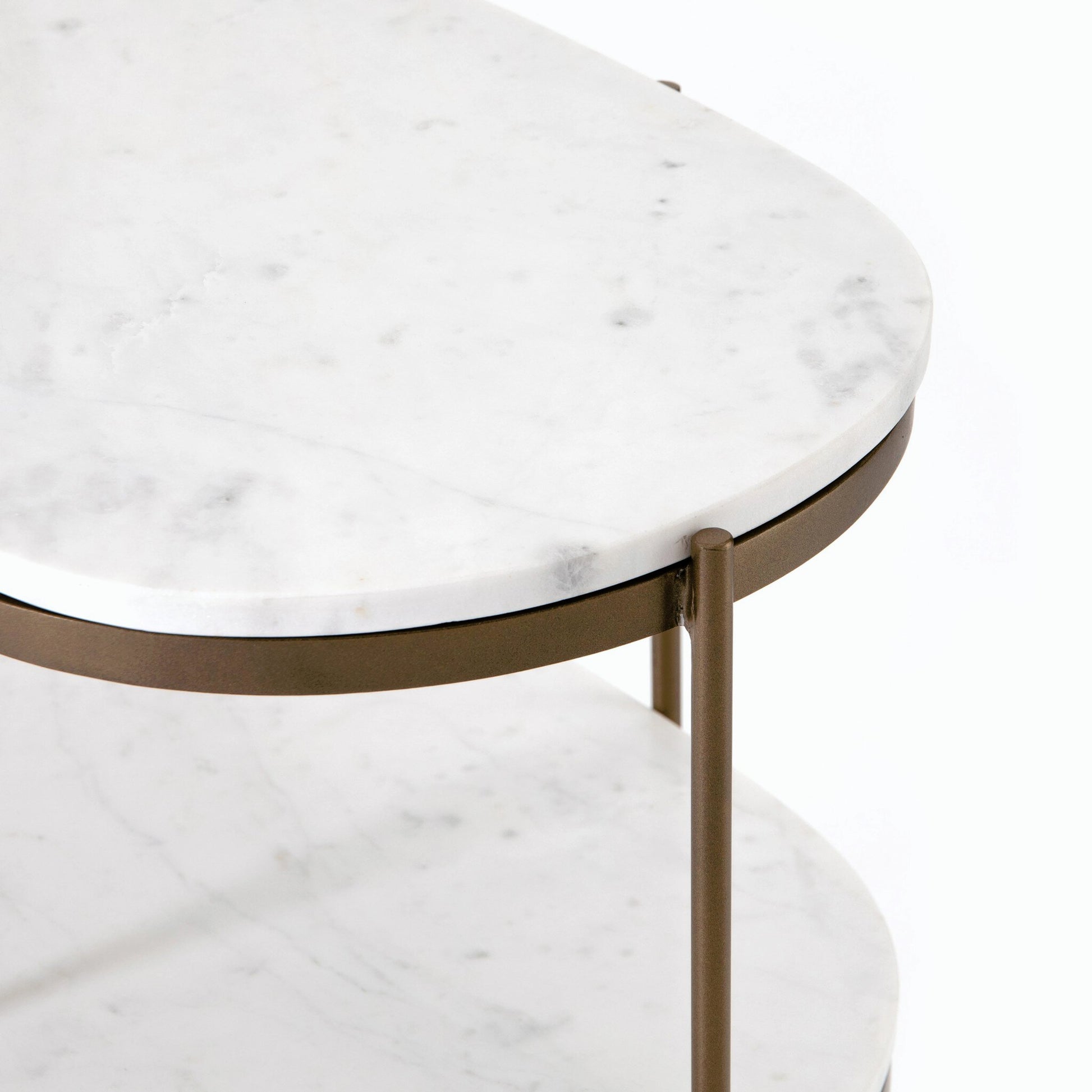 Felix Oval Nightstand by Four Hands. Made from iron, solid marble in a modern style.