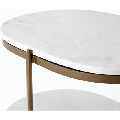 Felix Oval Nightstand by Four Hands. Made from iron, solid marble in a modern style.