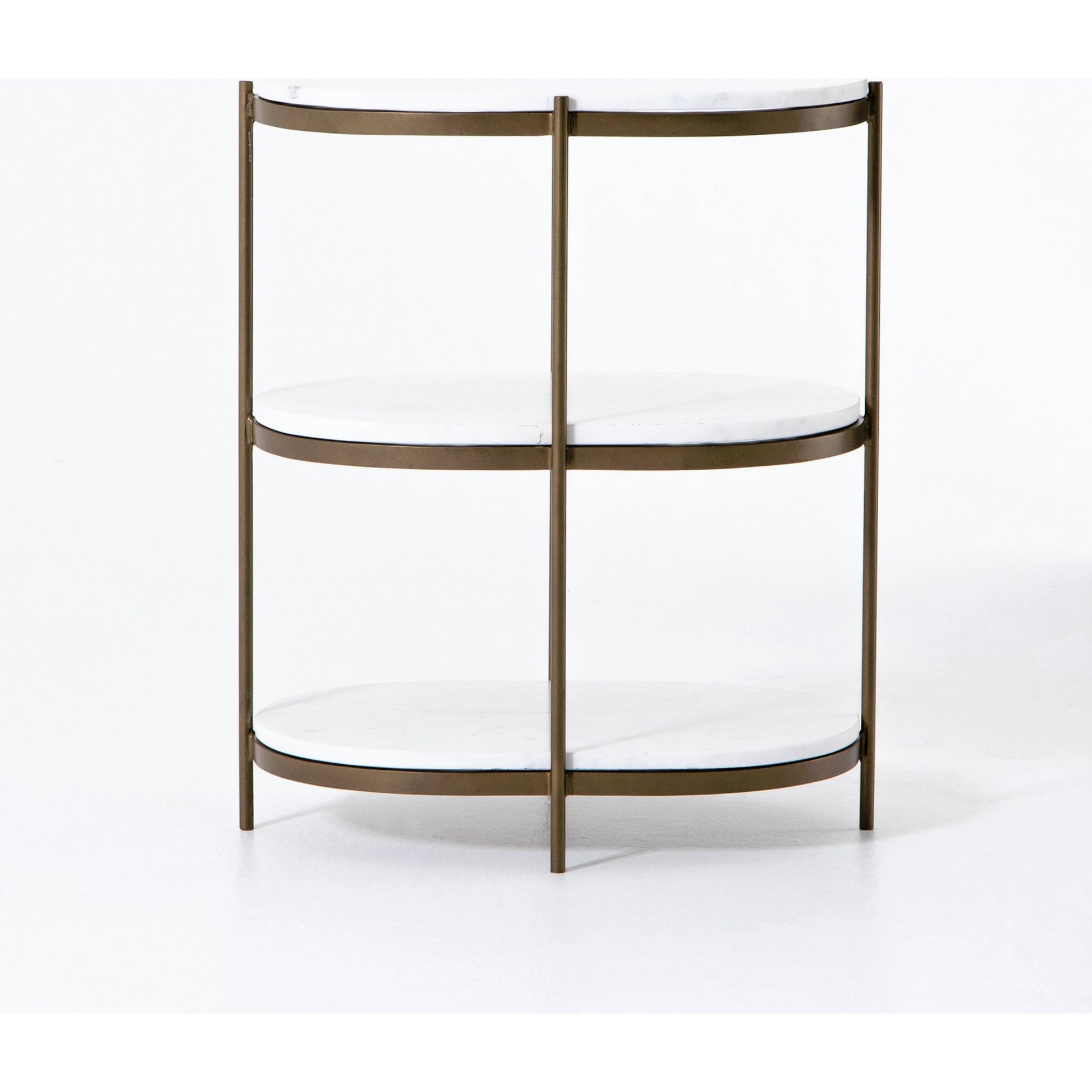 Felix Oval Nightstand by Four Hands. Made from iron, solid marble in a modern style.