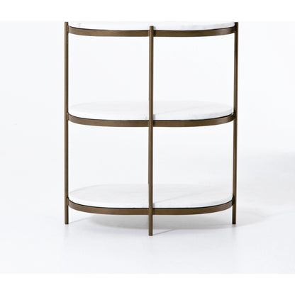 Felix Oval Nightstand by Four Hands. Made from iron, solid marble in a modern style.