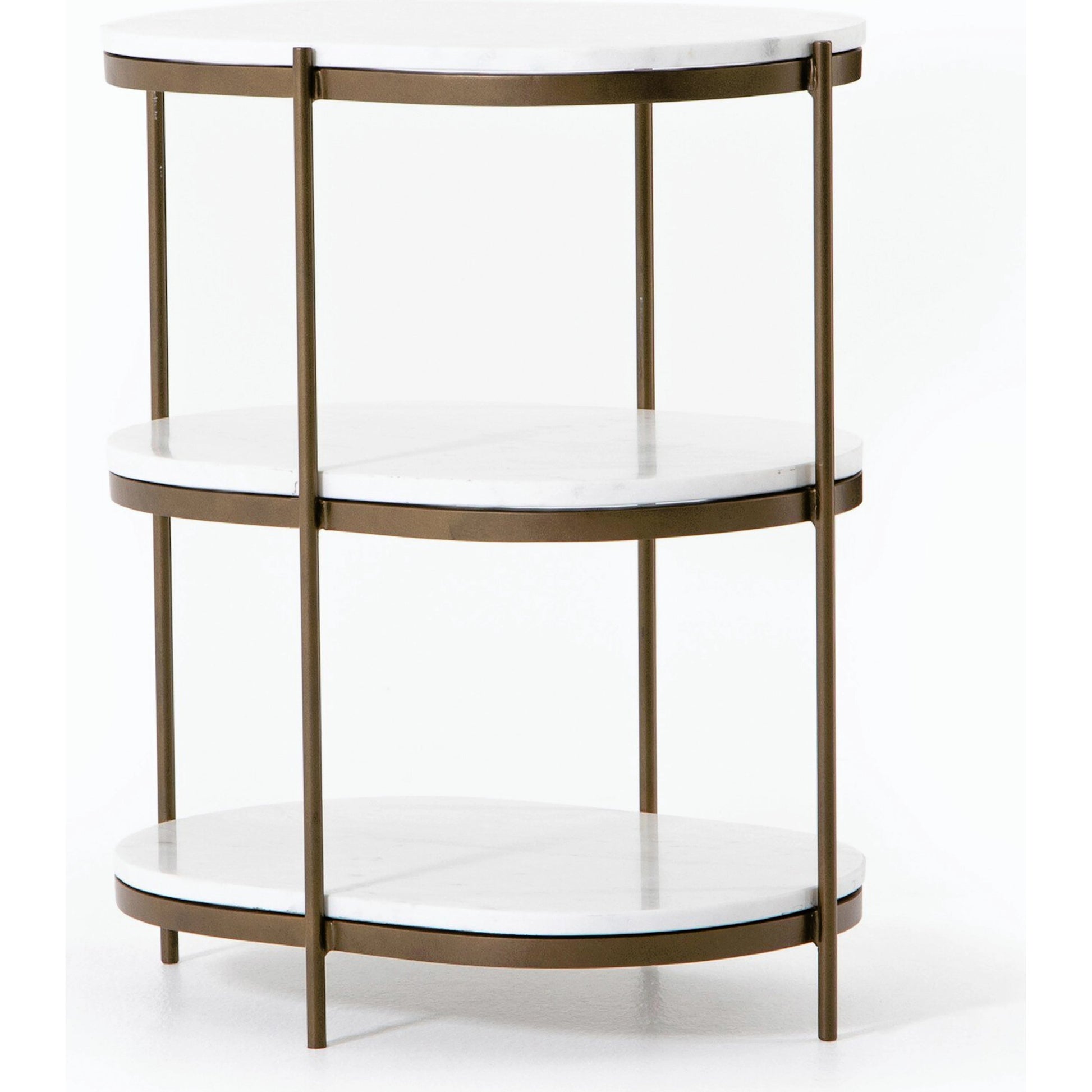 Felix Oval Nightstand by Four Hands. Made from iron, solid marble in a modern style.