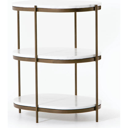 Felix Oval Nightstand by Four Hands. Made from iron, solid marble in a modern style.