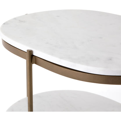 Felix Oval Nightstand by Four Hands. Made from iron, solid marble in a modern style.