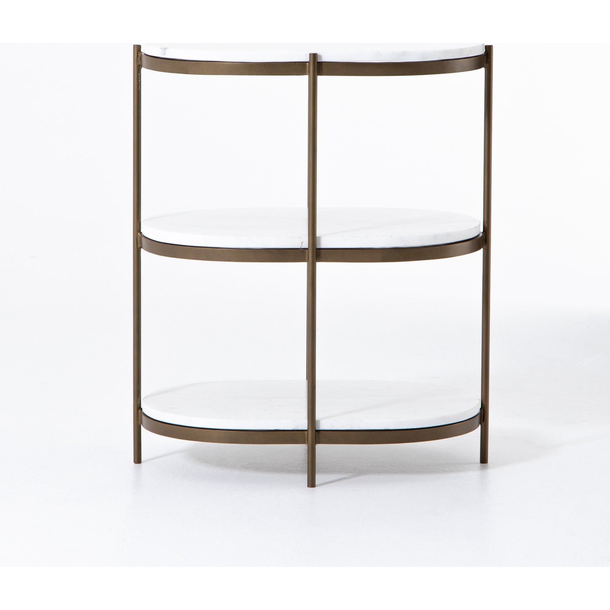 Felix Oval Nightstand by Four Hands. Made from iron, solid marble in a modern style.