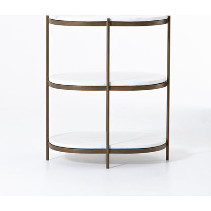 Felix Oval Nightstand by Four Hands. Made from iron, solid marble in a modern style.