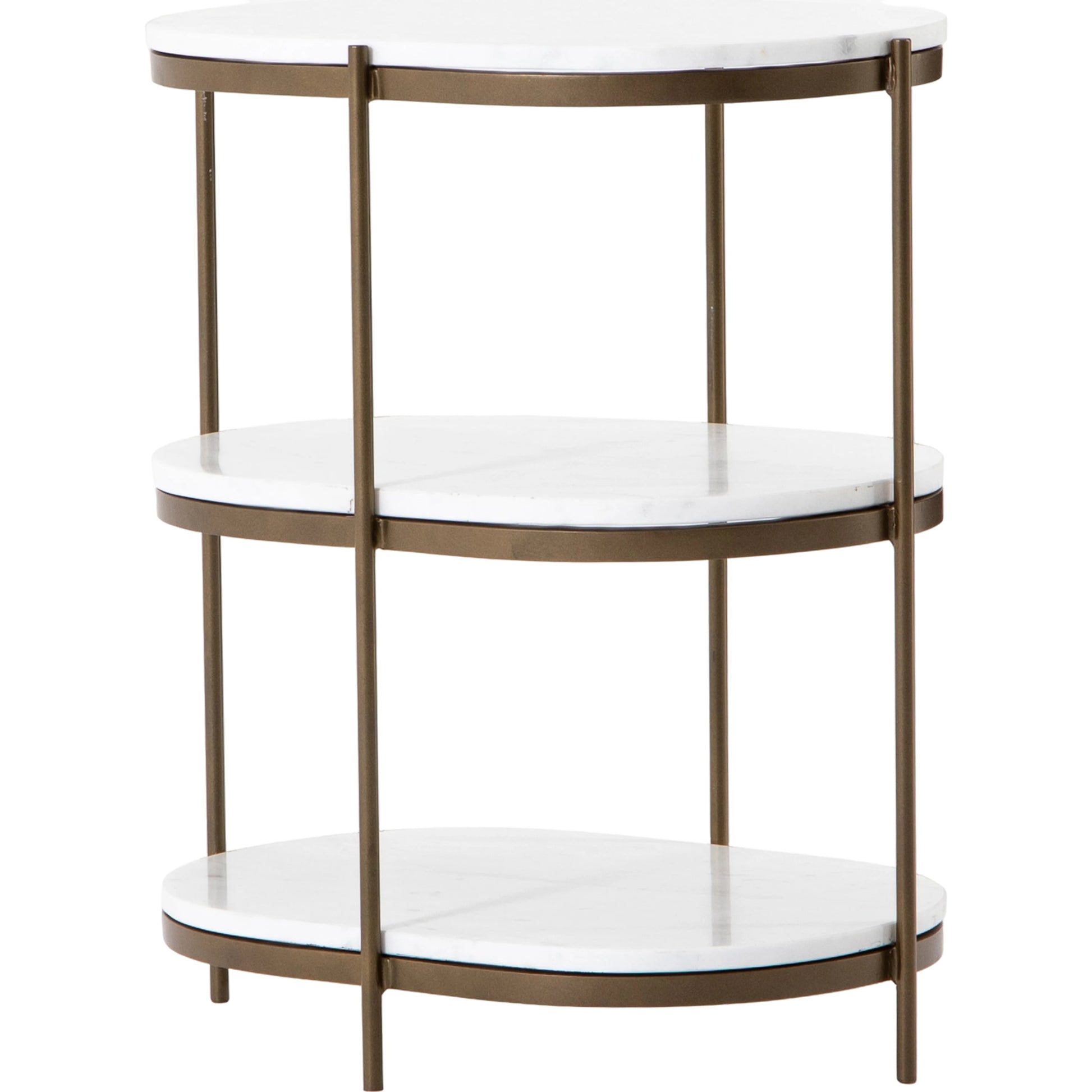 Felix Oval Nightstand by Four Hands. Made from iron, solid marble in a modern style.