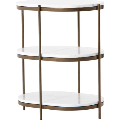 Felix Oval Nightstand by Four Hands. Made from iron, solid marble in a modern style.