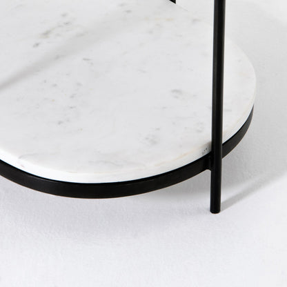 Felix Oval Nightstand by Four Hands. Made from iron, solid marble in a modern style.