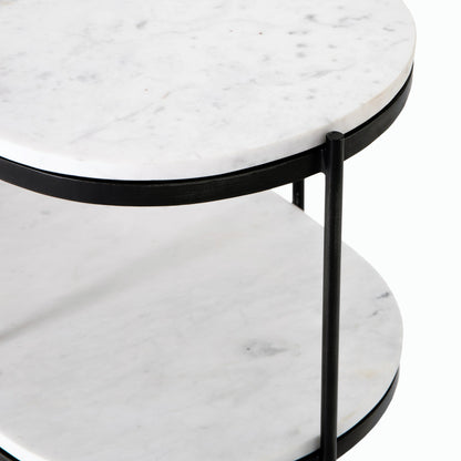 Felix Oval Nightstand by Four Hands. Made from iron, solid marble in a modern style.