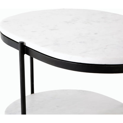 Felix Oval Nightstand by Four Hands. Made from iron, solid marble in a modern style.