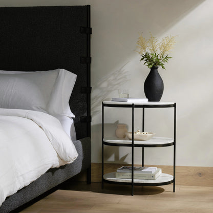 Felix Oval Nightstand by Four Hands. Made from iron, solid marble in a modern style.