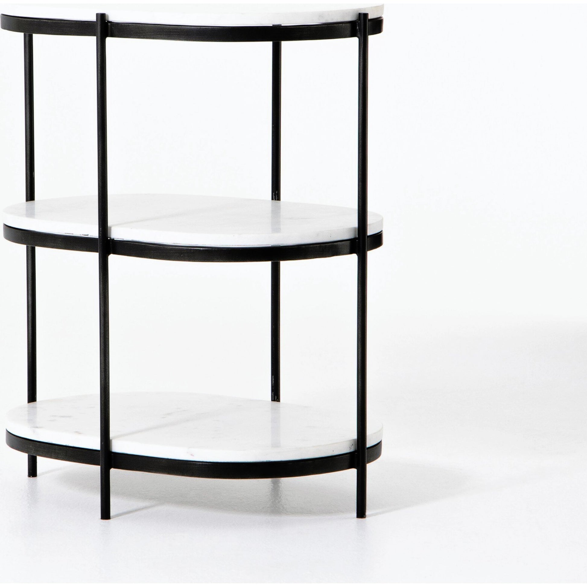Felix Oval Nightstand by Four Hands. Made from iron, solid marble in a modern style.