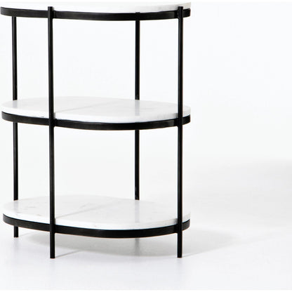 Felix Oval Nightstand by Four Hands. Made from iron, solid marble in a modern style.