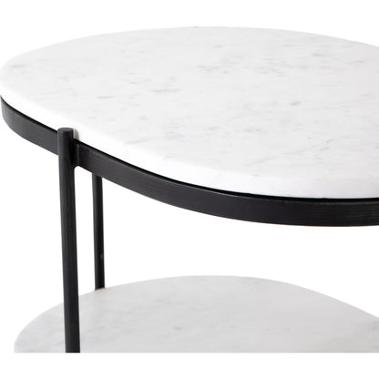 Felix Oval Nightstand by Four Hands. Made from iron, solid marble in a modern style.