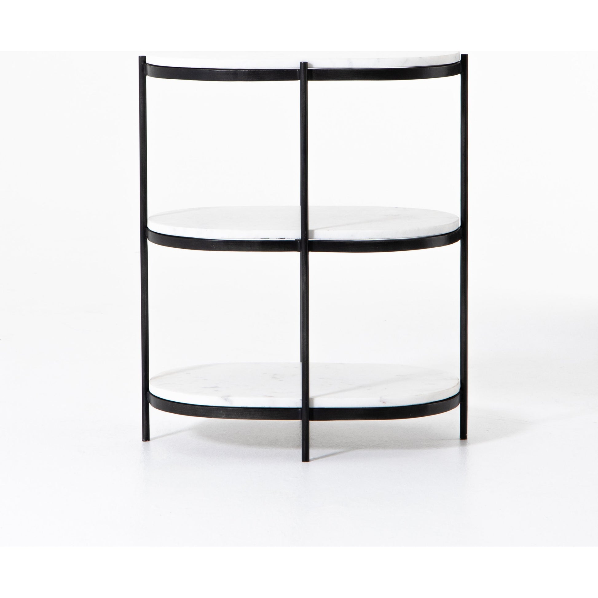Felix Oval Nightstand by Four Hands. Made from iron, solid marble in a modern style.