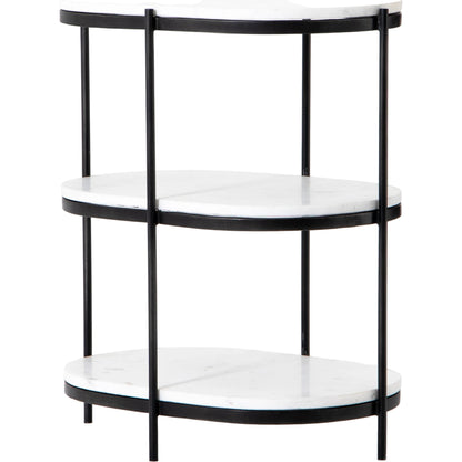 Felix Oval Nightstand by Four Hands. Made from iron, solid marble in a modern style.