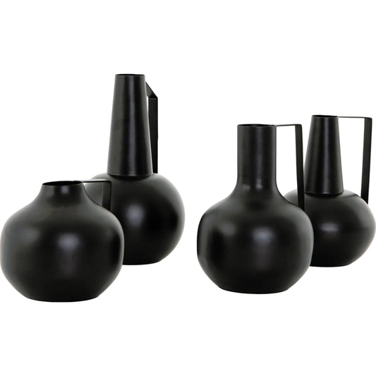 Aleta Vases (Set of 4) by Four Hands in matte black. Made from iron in a eclectic & global style.