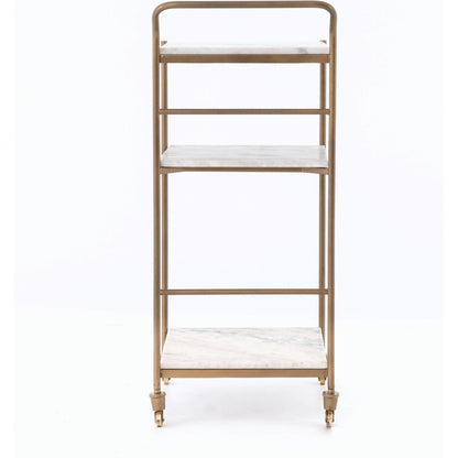 Felix Bar Cart by Four Hands. Made from iron, solid marble in a transitional style.