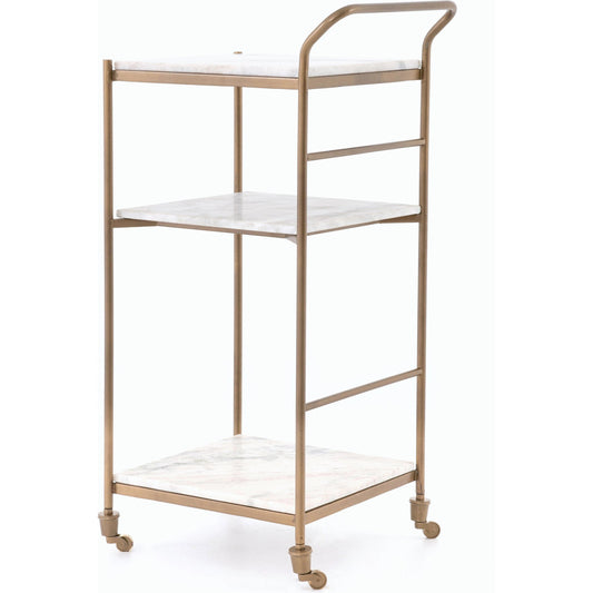 001 SR-369003 | Primary Silo | Felix Bar Cart by Four Hands. Made from iron, solid marble in a transitional style.