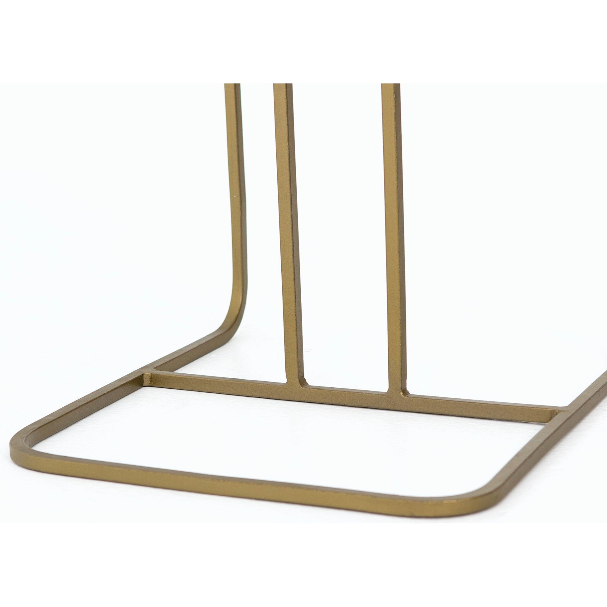 Adalley C Table by Four Hands in iron matte brass, polished white marble. Made from solid marble, iron in a modern style.