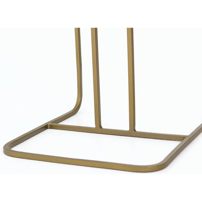 Adalley C Table by Four Hands in iron matte brass, polished white marble. Made from solid marble, iron in a modern style.