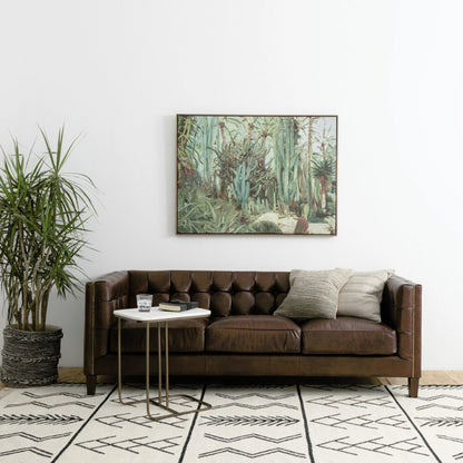 Adalley C Table by Four Hands in iron matte brass, polished white marble. Made from solid marble, iron in a modern style.