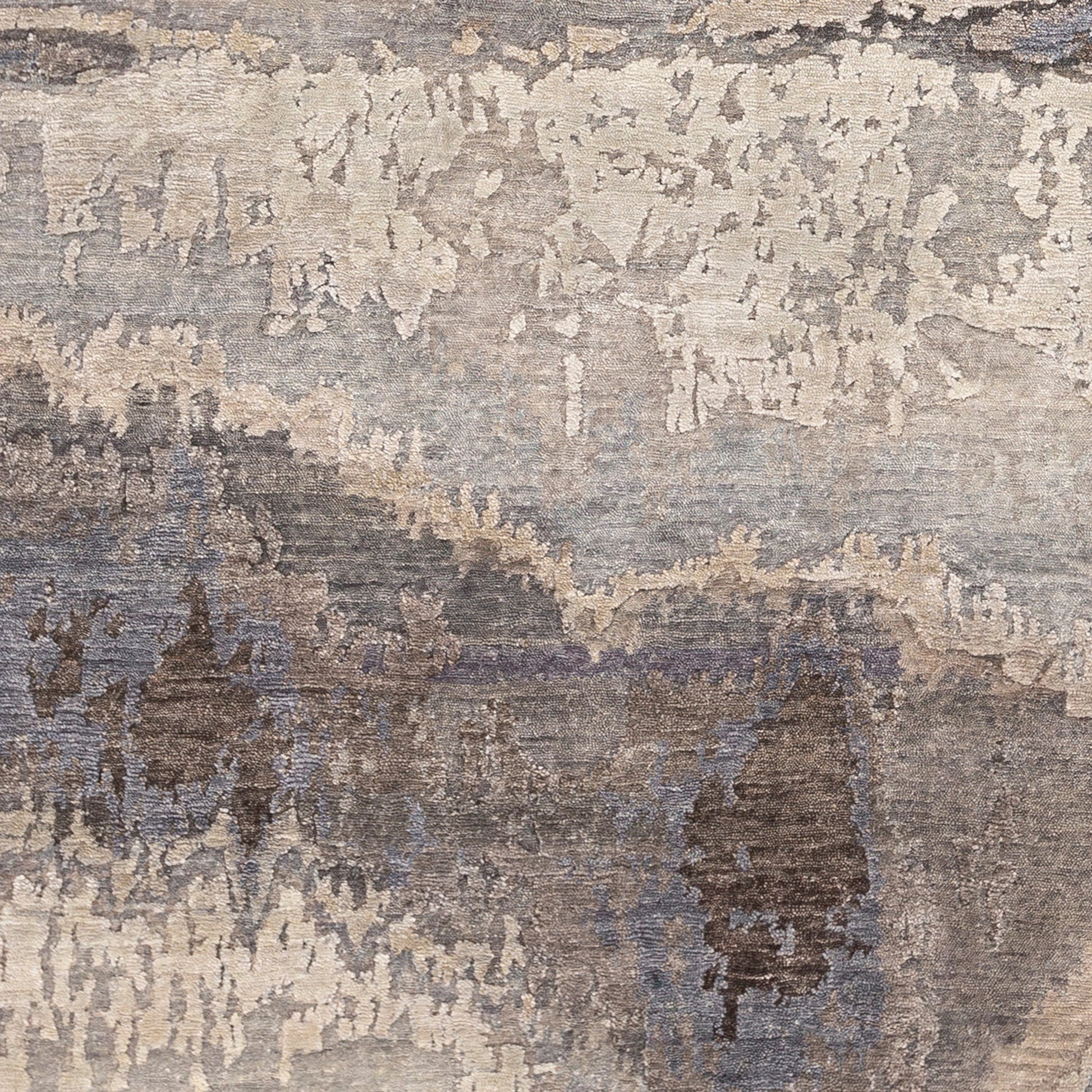 Imola Rug - 23601 by Surya in denim, charcoal, dark brown, medium gray, light gray. Made from 100% viscose in a unique style.