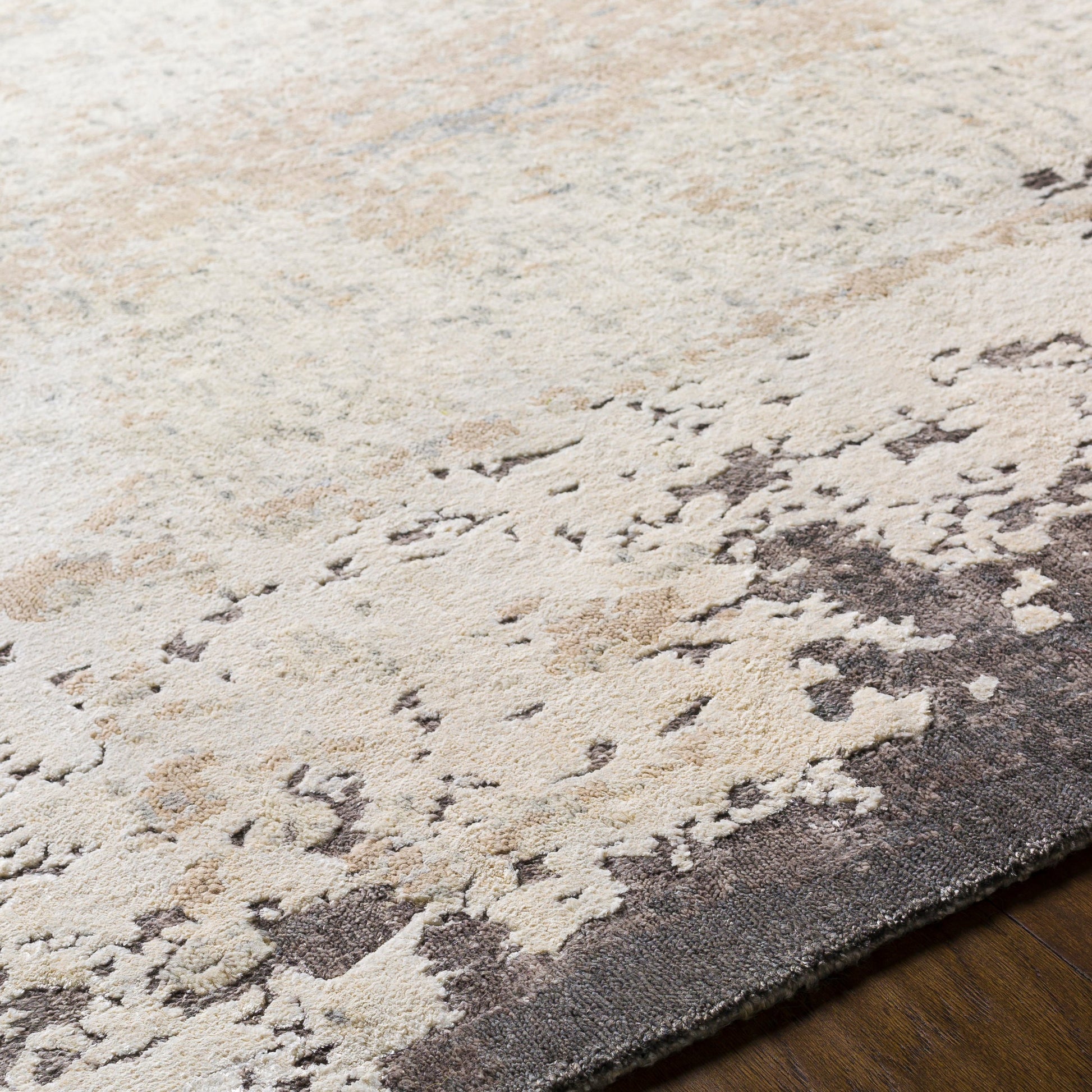 Imola Rug - 26078 by Surya in charcoal, medium gray, cream, taupe. Made from unique in a unique style.